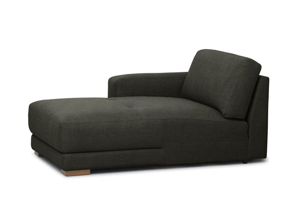 LEONE FABRIC LHF CHAISE CHAIR DARK GREY