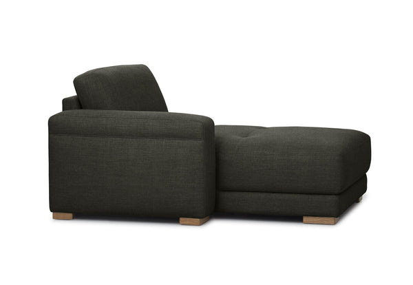 LEONE FABRIC LHF CHAISE CHAIR DARK GREY