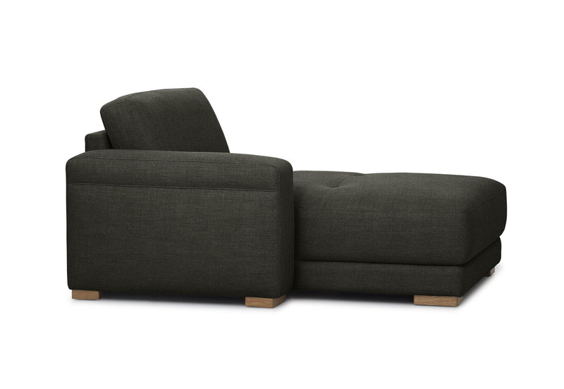 LEONE FABRIC LHF CHAISE CHAIR DARK GREY