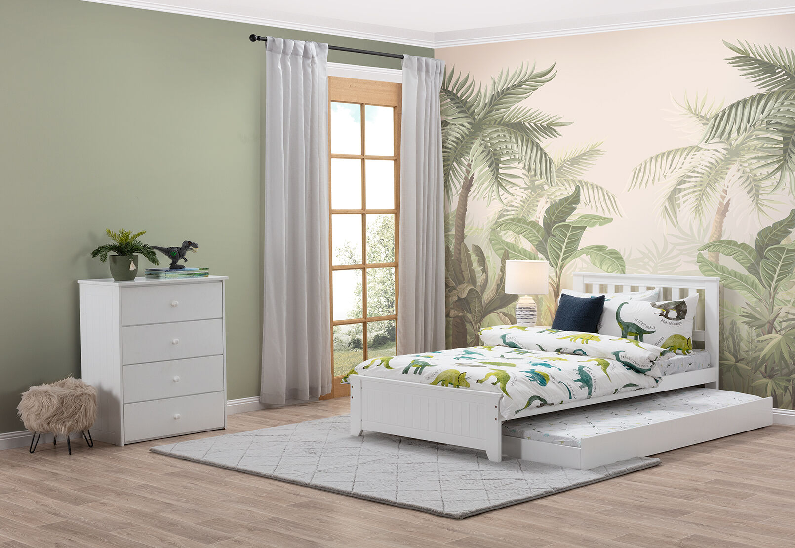 CAPTAIN JACK KING SINGLE BED WHITE
