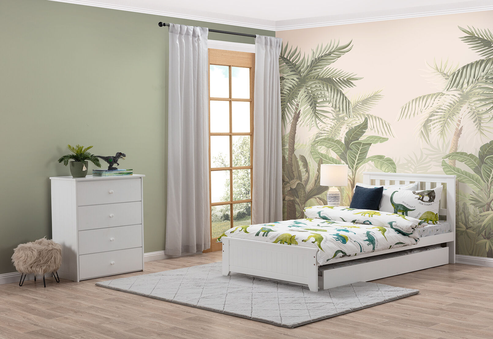 CAPTAIN JACK KING SINGLE BED WHITE