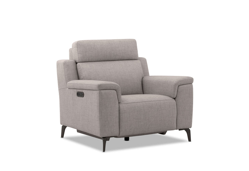 ARISTOTLE FABRIC ELECTRIC RECLINER DARK GREY