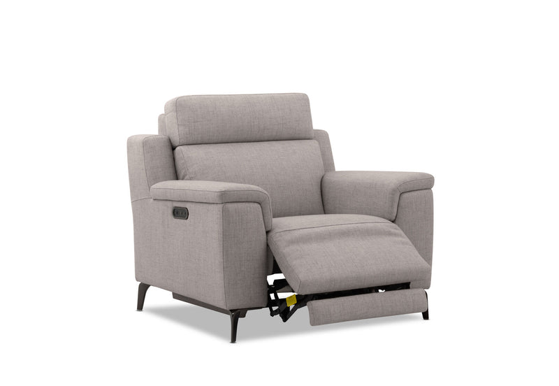 ARISTOTLE FABRIC ELECTRIC RECLINER DARK GREY