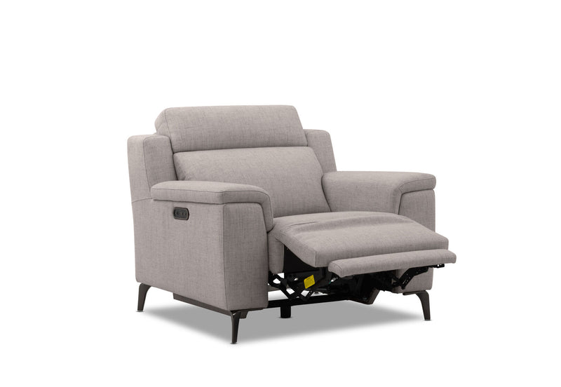 ARISTOTLE FABRIC ELECTRIC RECLINER DARK GREY