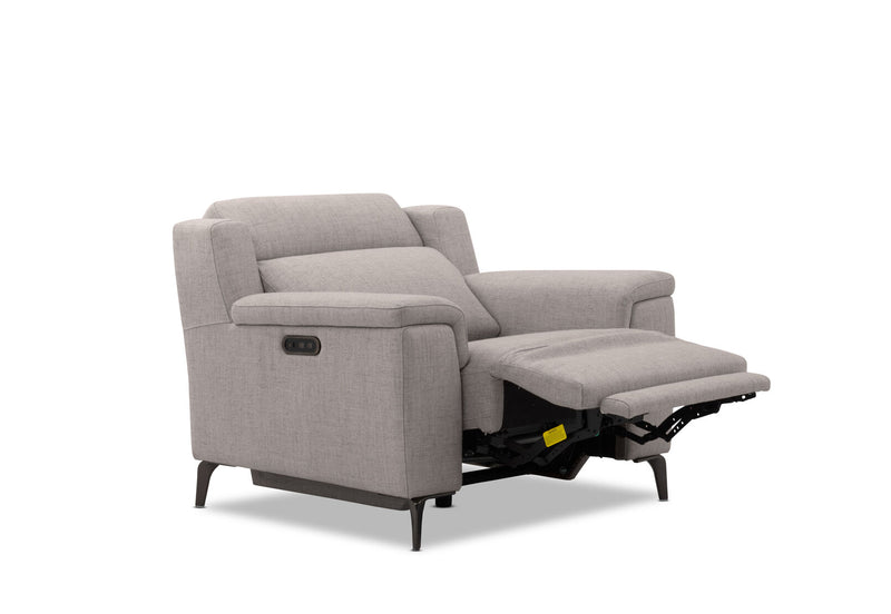 ARISTOTLE FABRIC ELECTRIC RECLINER DARK GREY