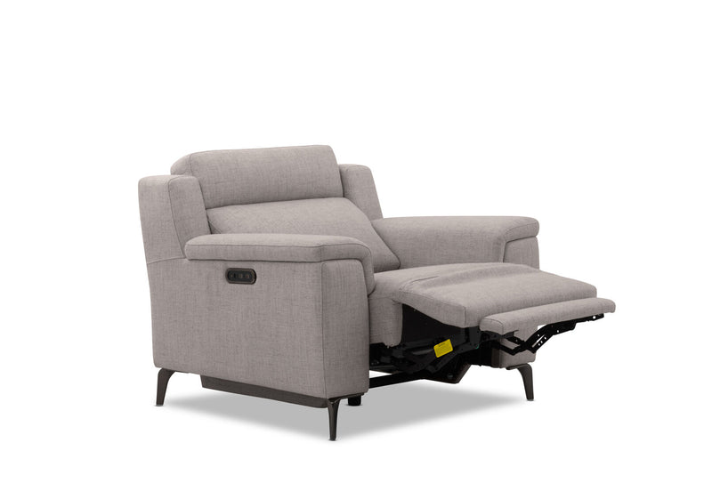ARISTOTLE FABRIC ELECTRIC RECLINER DARK GREY