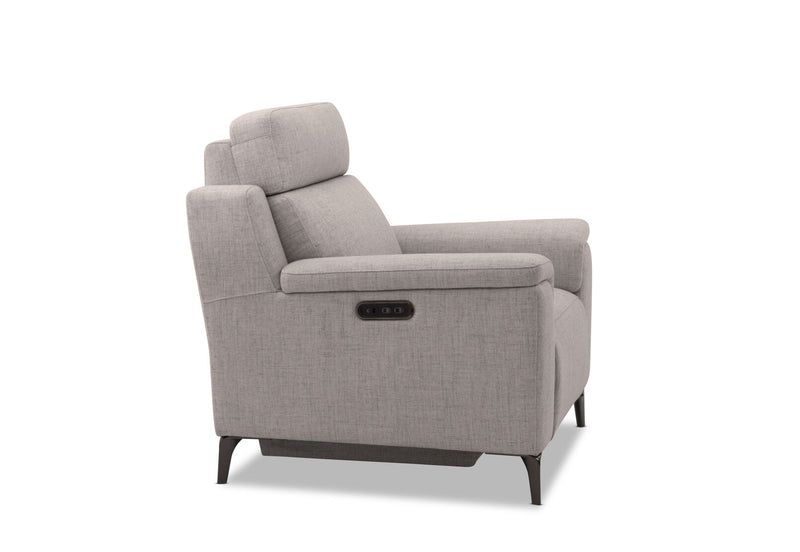ARISTOTLE FABRIC ELECTRIC RECLINER DARK GREY