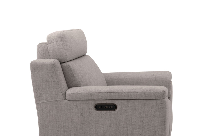 ARISTOTLE FABRIC ELECTRIC RECLINER DARK GREY