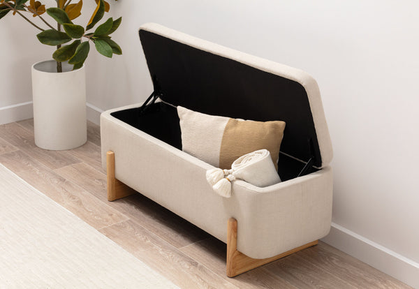 HANCOCK STORAGE BENCH BEIGE