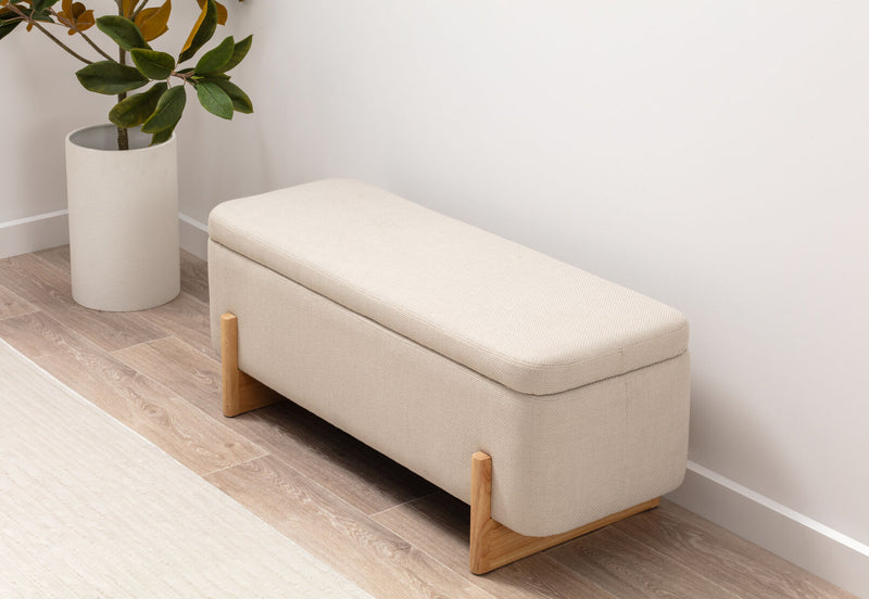 HANCOCK STORAGE BENCH BEIGE