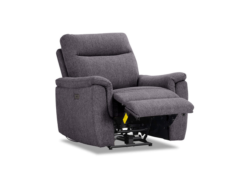 JAKOB FABRIC ELECTRIC RECLINER DARK GREY