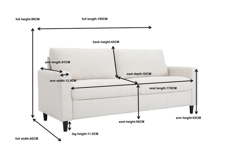 HARTMAN BEIGE 3 SEAT SOFA BEIGE