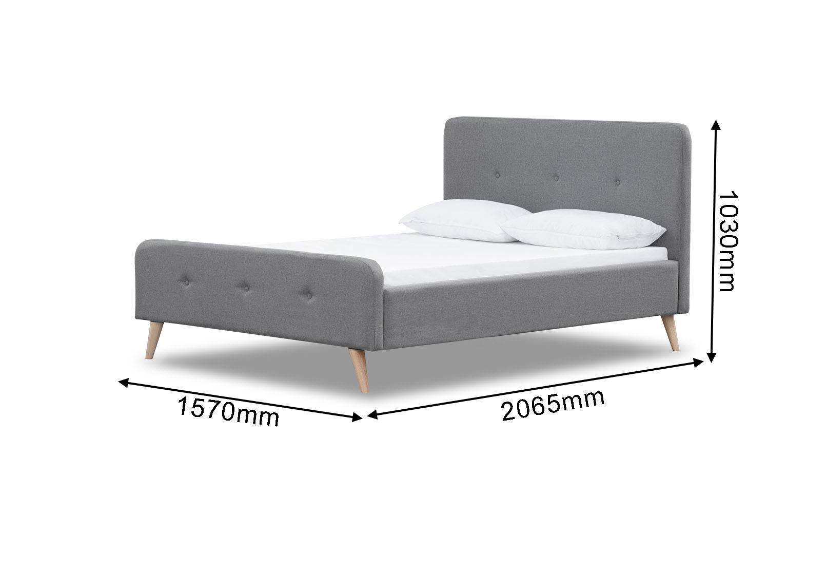 RAINEY DOUBLE BED GREY