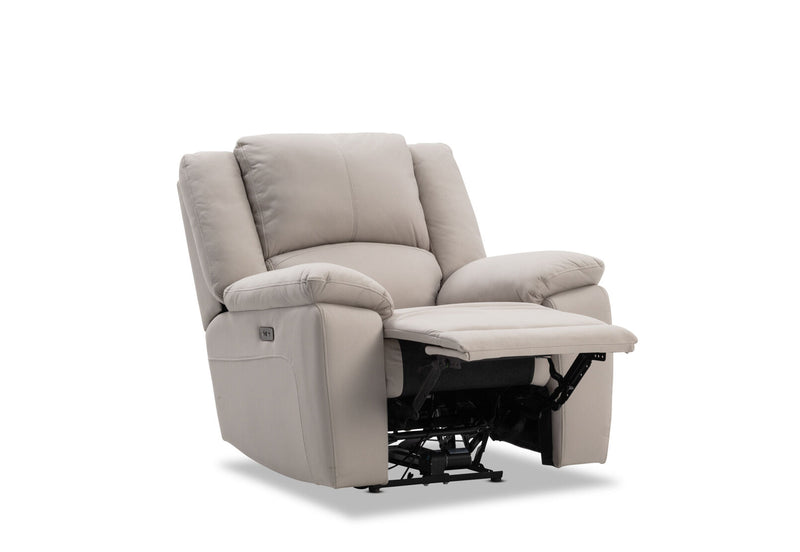 RODDICK FABRIC ELECTRIC RECLINER LIGHT GREY