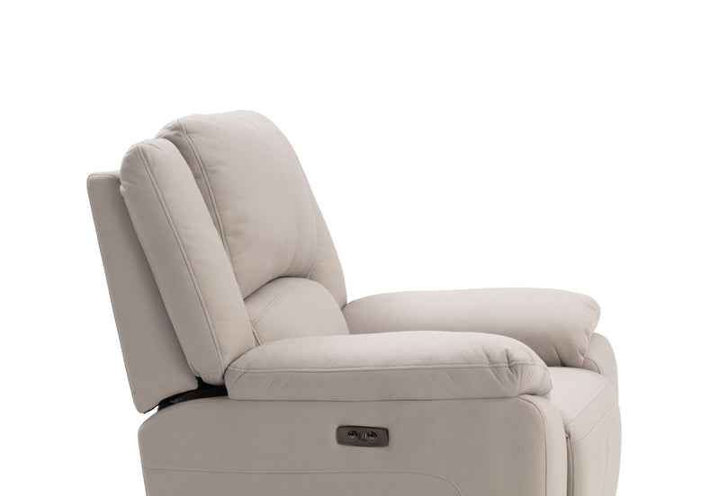RODDICK FABRIC ELECTRIC RECLINER LIGHT GREY