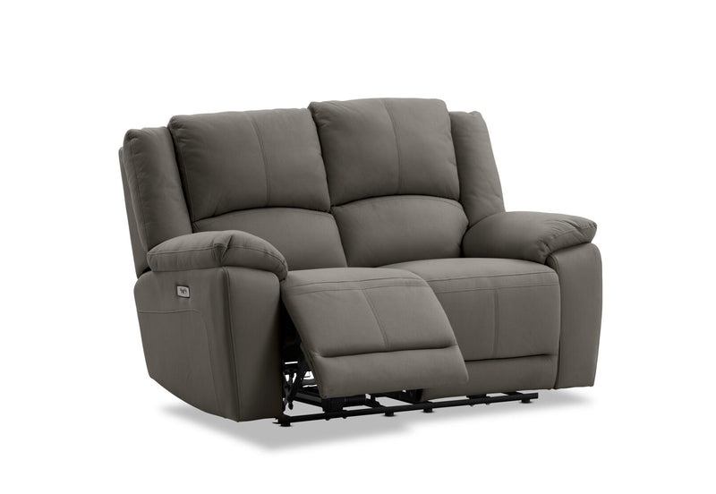 RODDICK FABRIC 2 SEATER WITH ELECTRIC RECLINERS STEEL