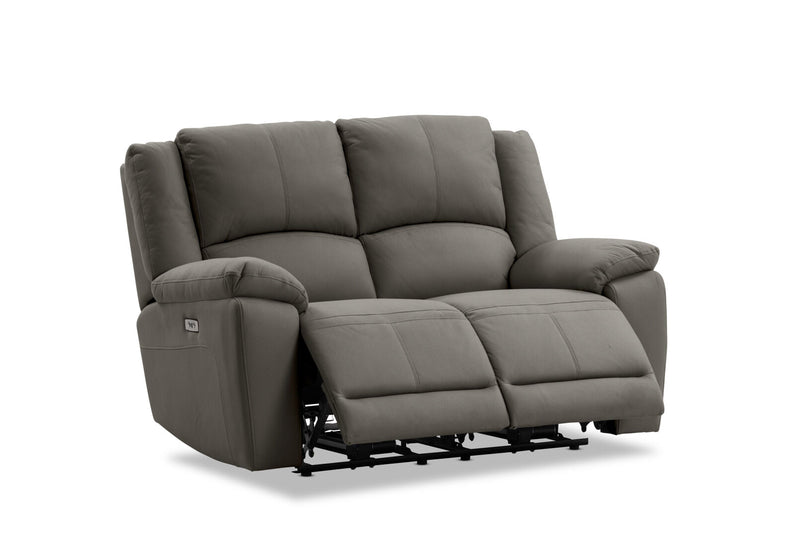 RODDICK FABRIC 2 SEATER WITH ELECTRIC RECLINERS STEEL