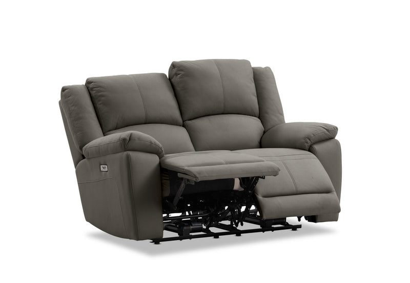 RODDICK FABRIC 2 SEATER WITH ELECTRIC RECLINERS STEEL