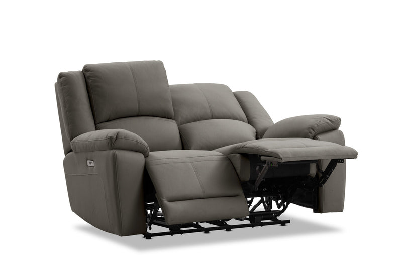 RODDICK FABRIC 2 SEATER WITH ELECTRIC RECLINERS STEEL