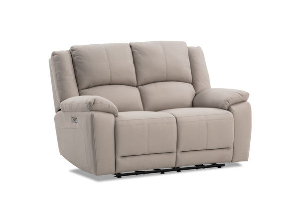 RODDICK FABRIC 2 SEATER WITH ELECTRIC RECLINERS LIGHT GREY