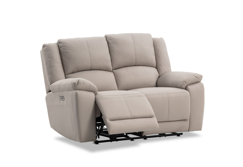 RODDICK FABRIC 2 SEATER WITH ELECTRIC RECLINERS LIGHT GREY