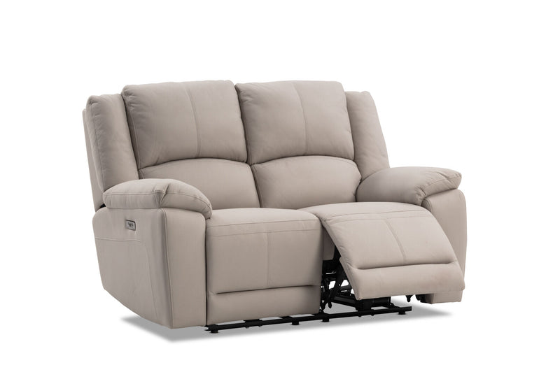 RODDICK FABRIC 2 SEATER WITH ELECTRIC RECLINERS LIGHT GREY