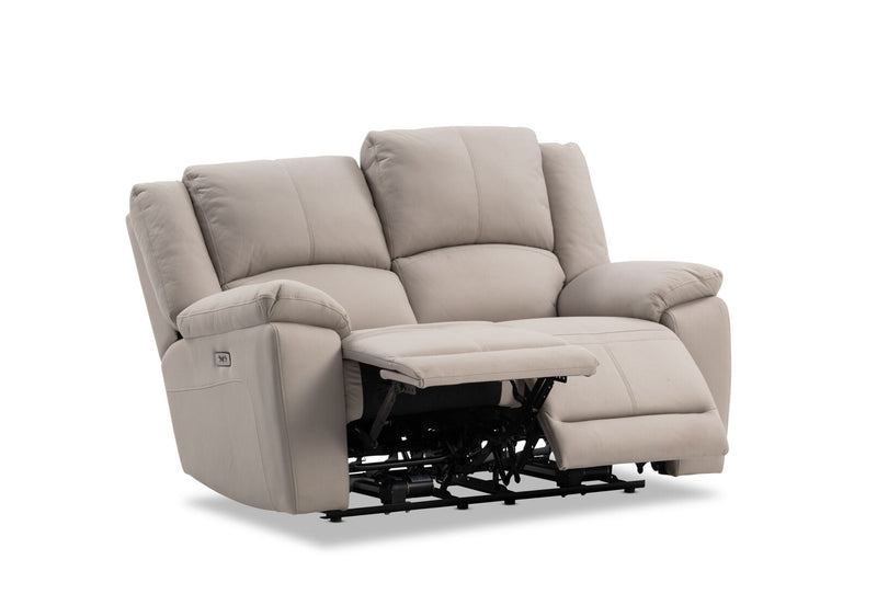 RODDICK FABRIC 2 SEATER WITH ELECTRIC RECLINERS LIGHT GREY