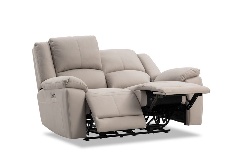 RODDICK FABRIC 2 SEATER WITH ELECTRIC RECLINERS LIGHT GREY