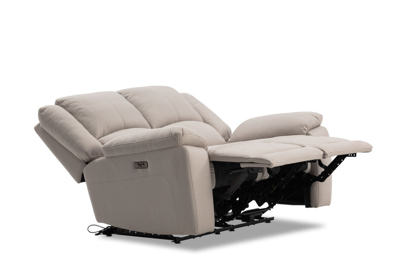 RODDICK FABRIC 2 SEATER WITH ELECTRIC RECLINERS LIGHT GREY