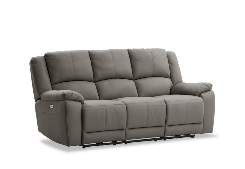 RODDICK FABRIC 3 SEATER WITH ELECTRIC RECLINERS STEEL