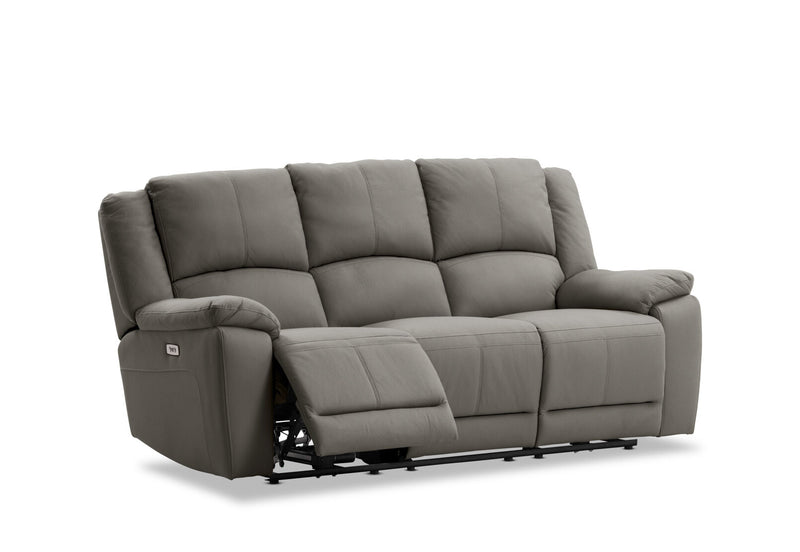RODDICK FABRIC 3 SEATER WITH ELECTRIC RECLINERS STEEL