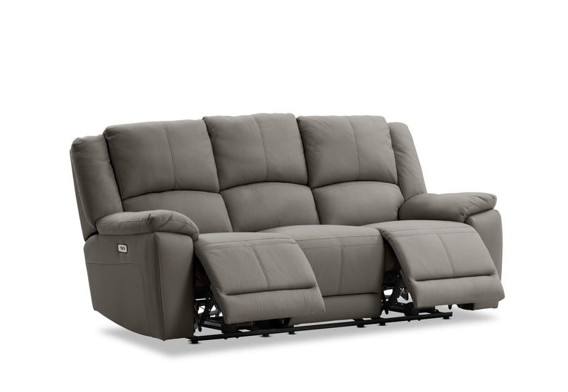 RODDICK FABRIC 3 SEATER WITH ELECTRIC RECLINERS STEEL