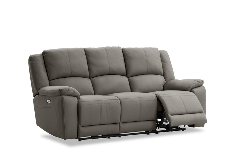RODDICK FABRIC 3 SEATER WITH ELECTRIC RECLINERS STEEL