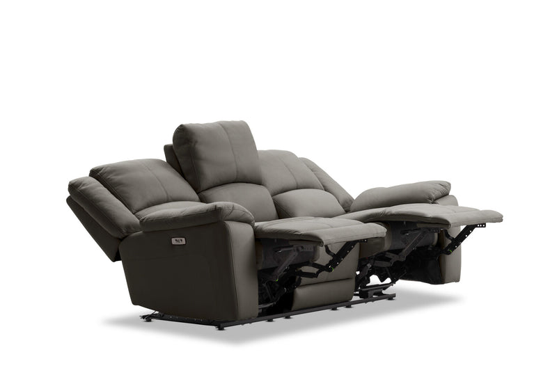 RODDICK FABRIC 3 SEATER WITH ELECTRIC RECLINERS STEEL