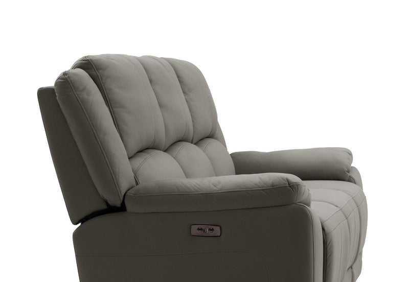 RODDICK FABRIC 3 SEATER WITH ELECTRIC RECLINERS STEEL
