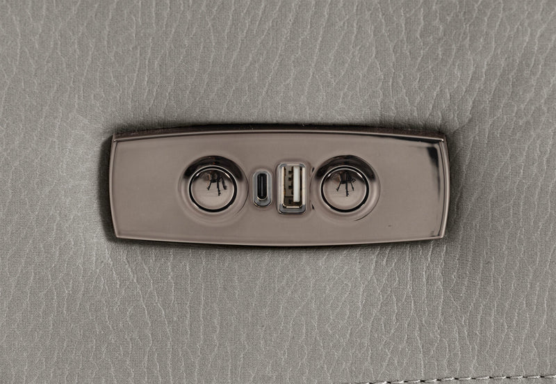 RODDICK FABRIC 3 SEATER WITH ELECTRIC RECLINERS STEEL