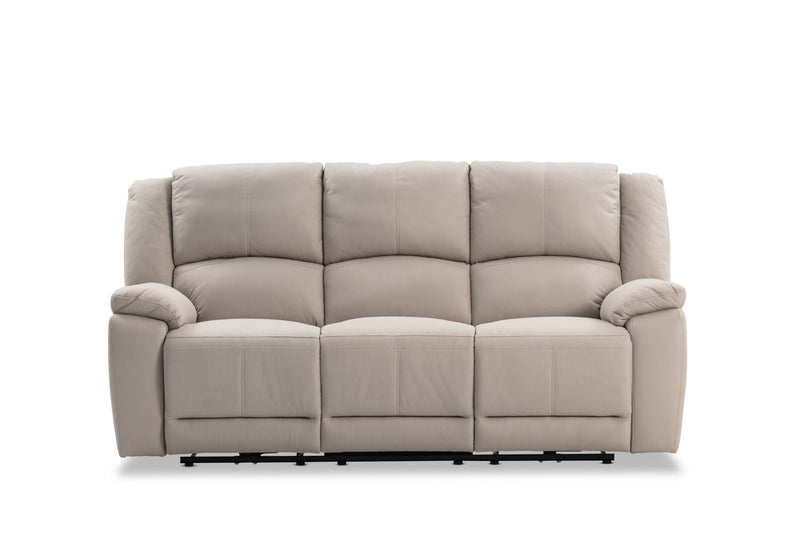 RODDICK FABRIC 3 SEATER WITH ELECTRIC RECLINERS LIGHT GREY
