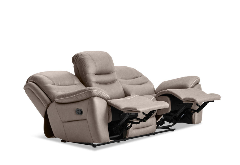 FEDERER FABRIC 3 SEATER WITH RECLINERS GREY
