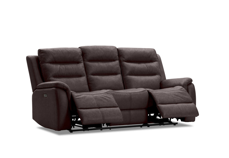 NADAL FABRIC 3 SEATER WITH ELECTRIC RECLINERS CHARCOAL