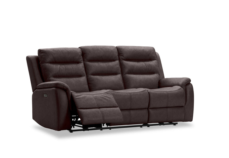 NADAL FABRIC 3 SEATER WITH ELECTRIC RECLINERS CHARCOAL
