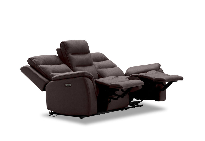 NADAL FABRIC 3 SEATER WITH ELECTRIC RECLINERS CHARCOAL