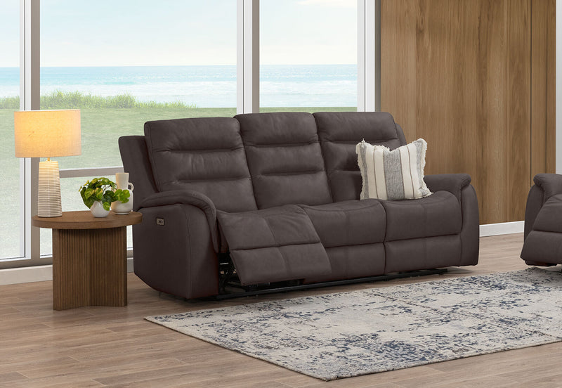NADAL FABRIC 3 SEATER WITH ELECTRIC RECLINERS CHARCOAL