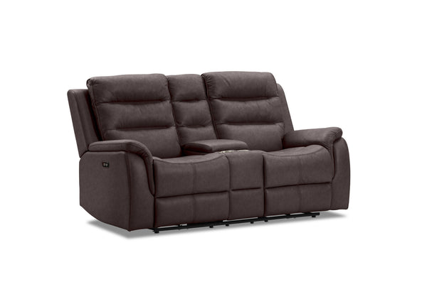 NADAL FABRIC 2 SEATER WITH ELECTRIC RECLINERS CHARCOAL