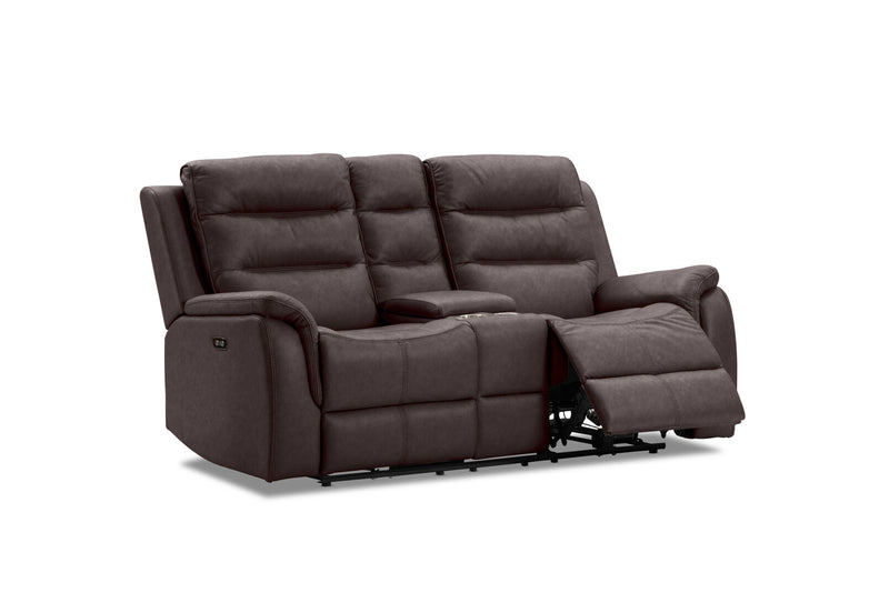 NADAL FABRIC 2 SEATER WITH ELECTRIC RECLINERS CHARCOAL