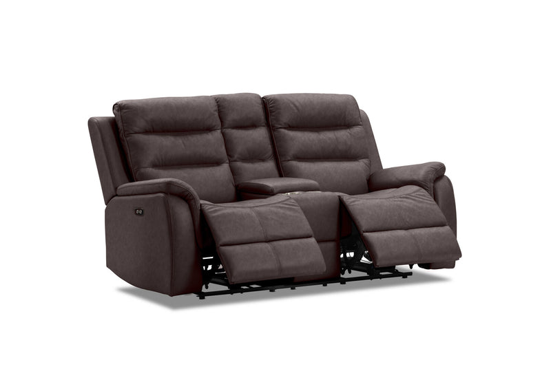 NADAL FABRIC 2 SEATER WITH ELECTRIC RECLINERS CHARCOAL