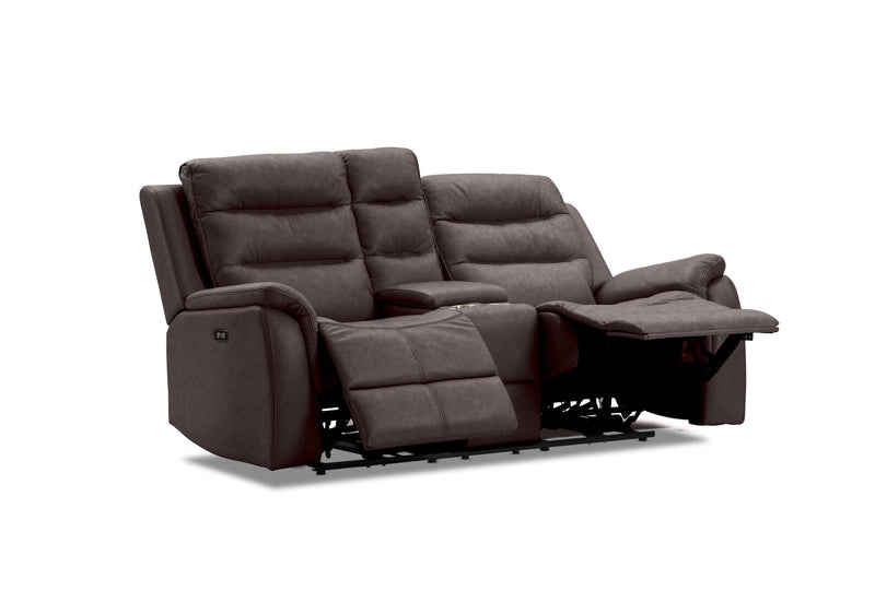 NADAL FABRIC 2 SEATER WITH ELECTRIC RECLINERS CHARCOAL