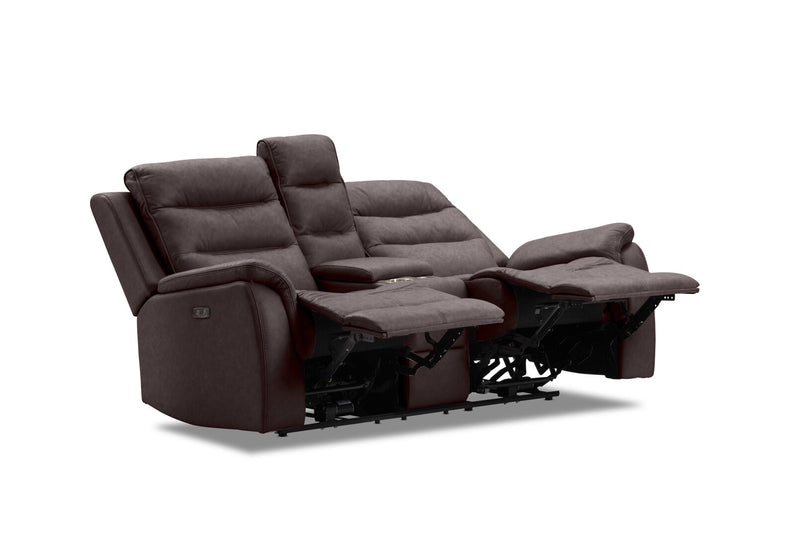 NADAL FABRIC 2 SEATER WITH ELECTRIC RECLINERS CHARCOAL