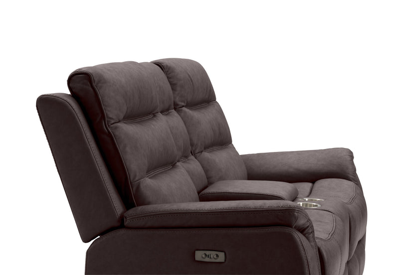NADAL FABRIC 2 SEATER WITH ELECTRIC RECLINERS CHARCOAL