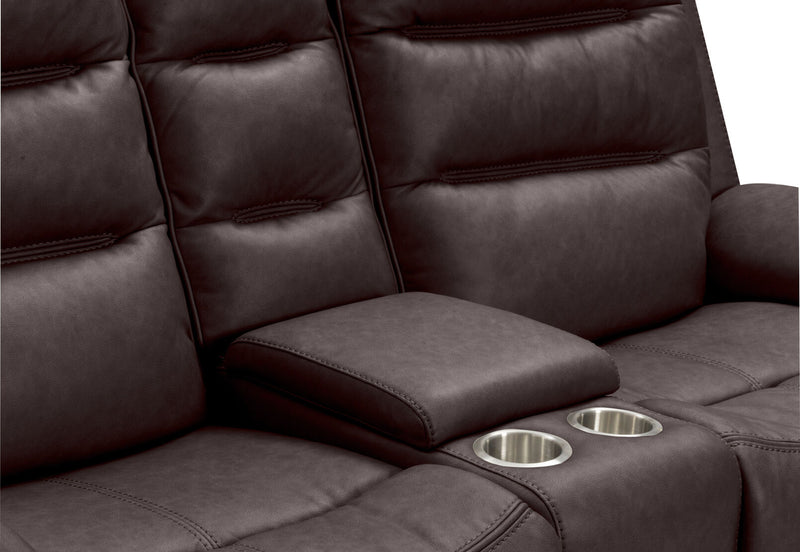 NADAL FABRIC 2 SEATER WITH ELECTRIC RECLINERS CHARCOAL