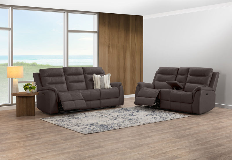 NADAL FABRIC 2 SEATER WITH ELECTRIC RECLINERS CHARCOAL